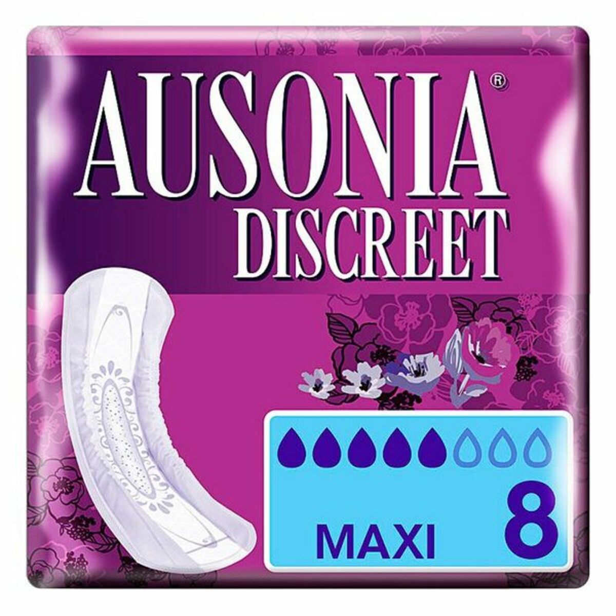 Incontinence Sanitary Pad DISCREET mAXI Ausonia Discreet (8 uds) 8 Units Ausonia