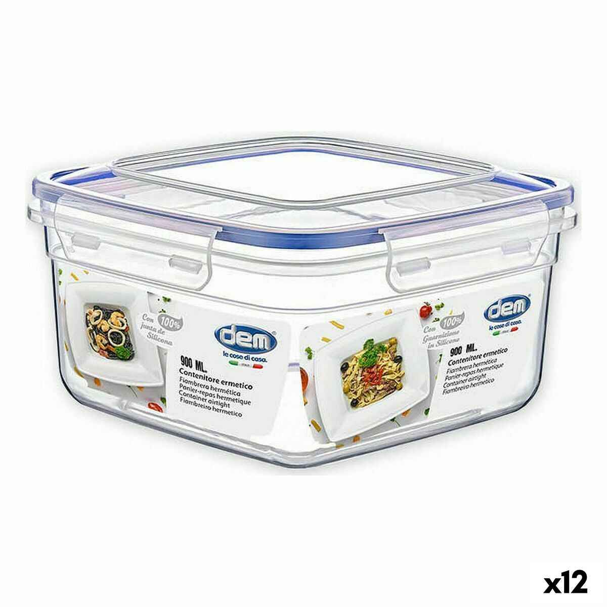 Hermetic Lunch Box Dem 900 ml 15 x 15 x 8 cm (12 Units)