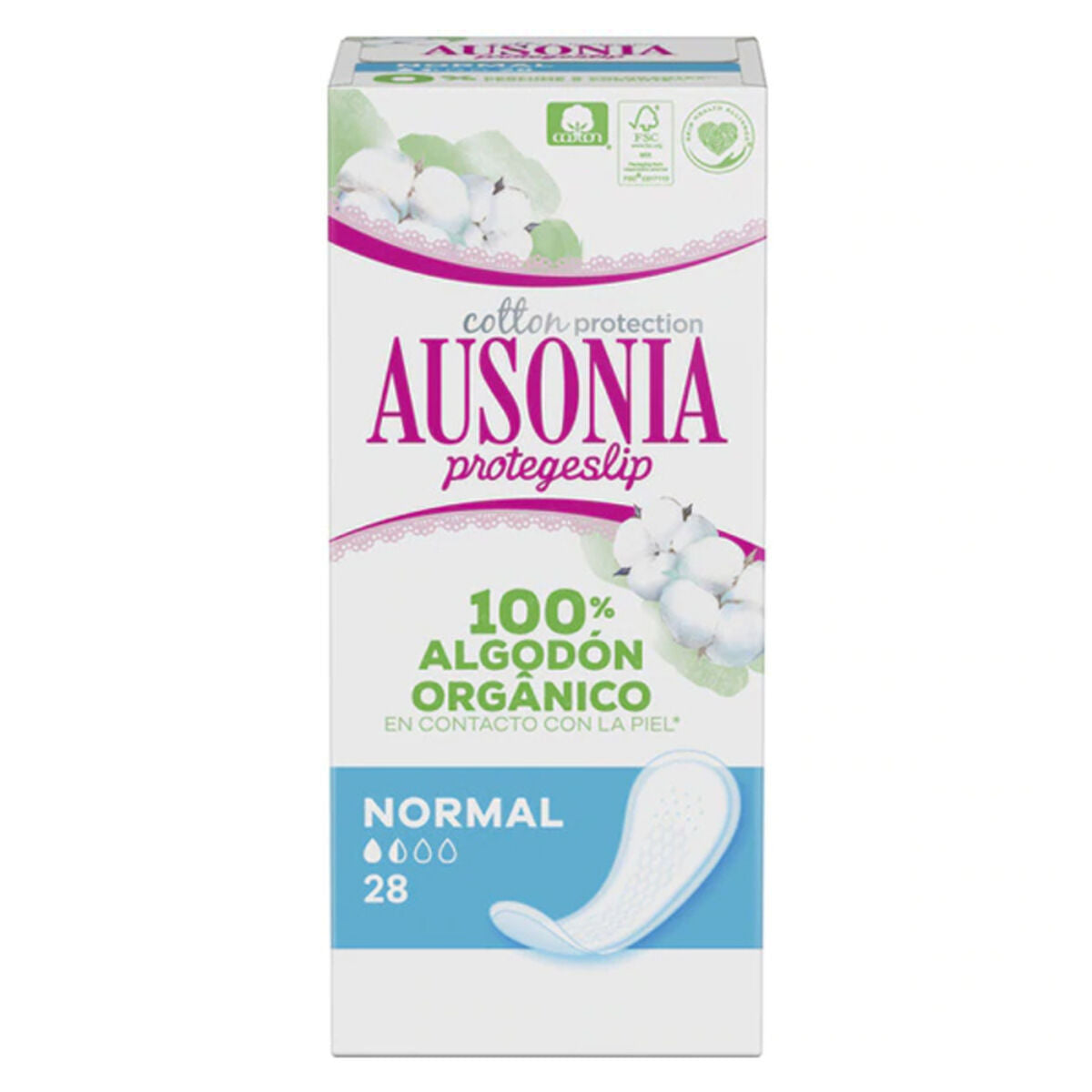 Normal panty liner ORGANIC Ausonia Ausonia Organic (28 uds) Ausonia