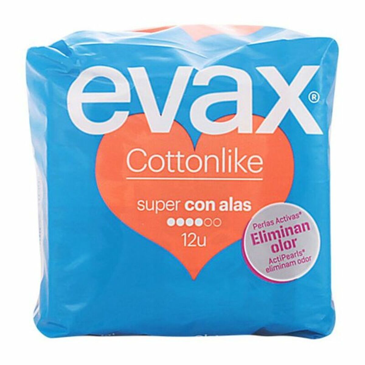 Super Sanitary Pads with Wings Cotton Like Evax (12 uds) Evax