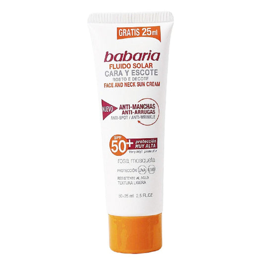 Facial Sun Cream SOLAR ADN SENSITIVE Babaria Spf 50 (75 ml) (Unisex) (75 ml) Babaria