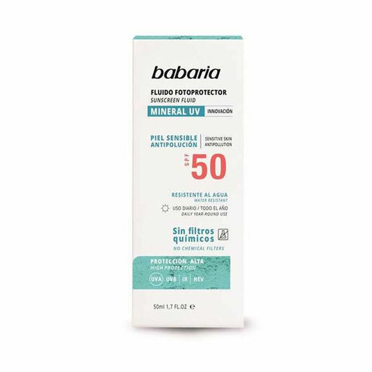 Sun Screen Lotion Babaria Solar Mineral Uv Spf 50 50 ml Babaria