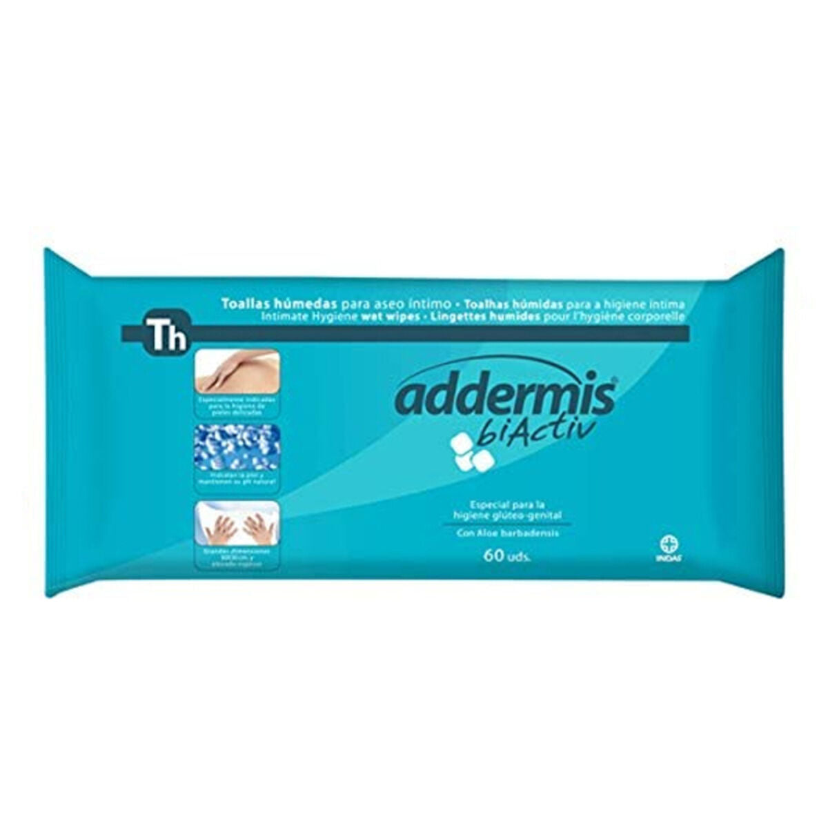 Moist Wipes ADDERMIS BIACTIV Indasec 889-0760 (60 uds) (60 uds) Indasec