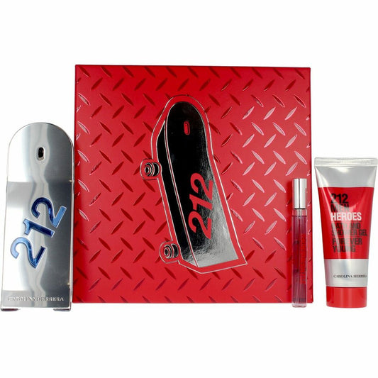 Men's Perfume Set Carolina Herrera 212 Men Heroes 3 Pieces Carolina Herrera