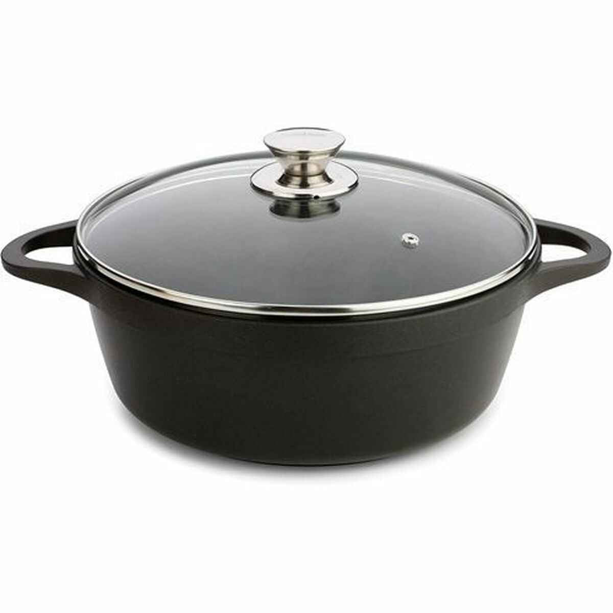 Casserole with lid Valira 4141/25 Black Ø 24 cm