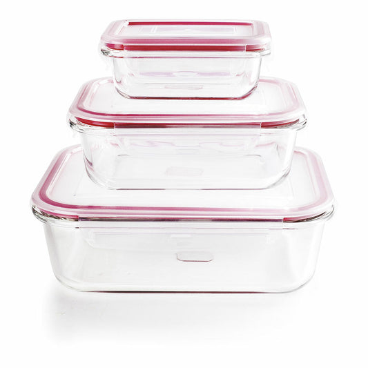 Set of Stackable Hermetically-sealed Kitchen Containers Ibili 754750 3 Units