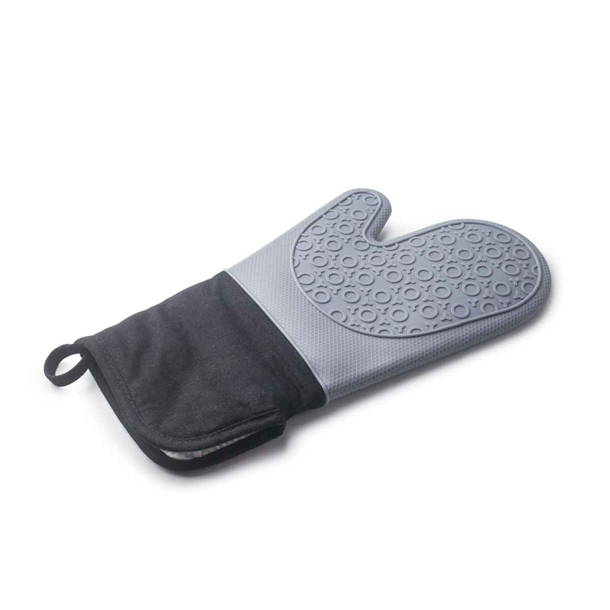 Oven Mitt Ibili Black Grey Cloth Silicone 33,5 cm