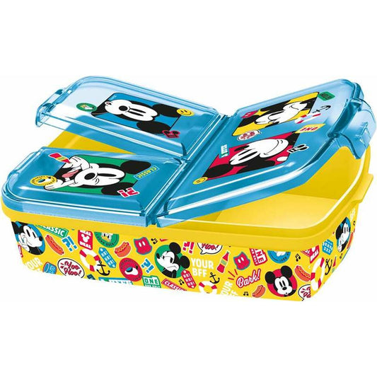 Compartment Lunchbox Mickey Mouse Fun-Tastic polypropylene 22 x 14 x 6 cm 19,5 x 16,5 x 6,7 cm Mickey Mouse