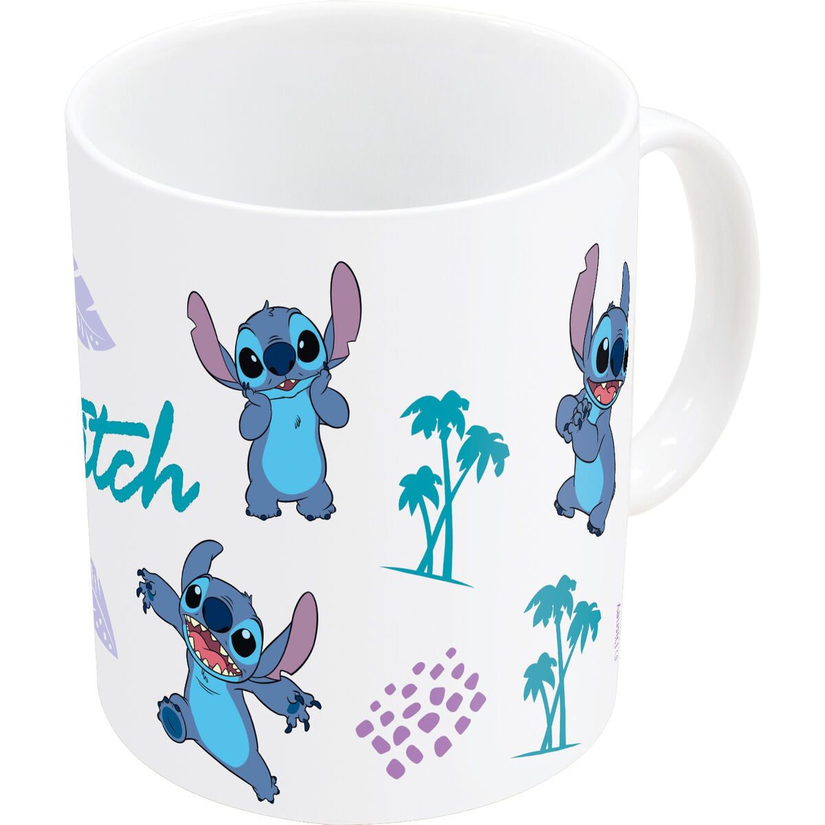 Mug Stitch Blue Lilac Ceramic 350 ml