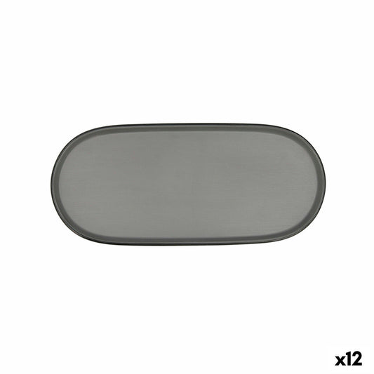 Snack tray Bidasoa Gio Grey Plastic 28 x 12 cm (12 Units)