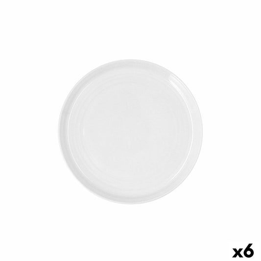 Flat plate Ariane Artisan Ceramic White Ø 27 cm (6 Units)