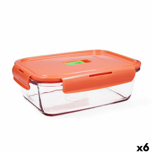 Hermetic Lunch Box Luminarc Pure Box Holy Bicoloured Glass 1,22 L (6 Units) Luminarc