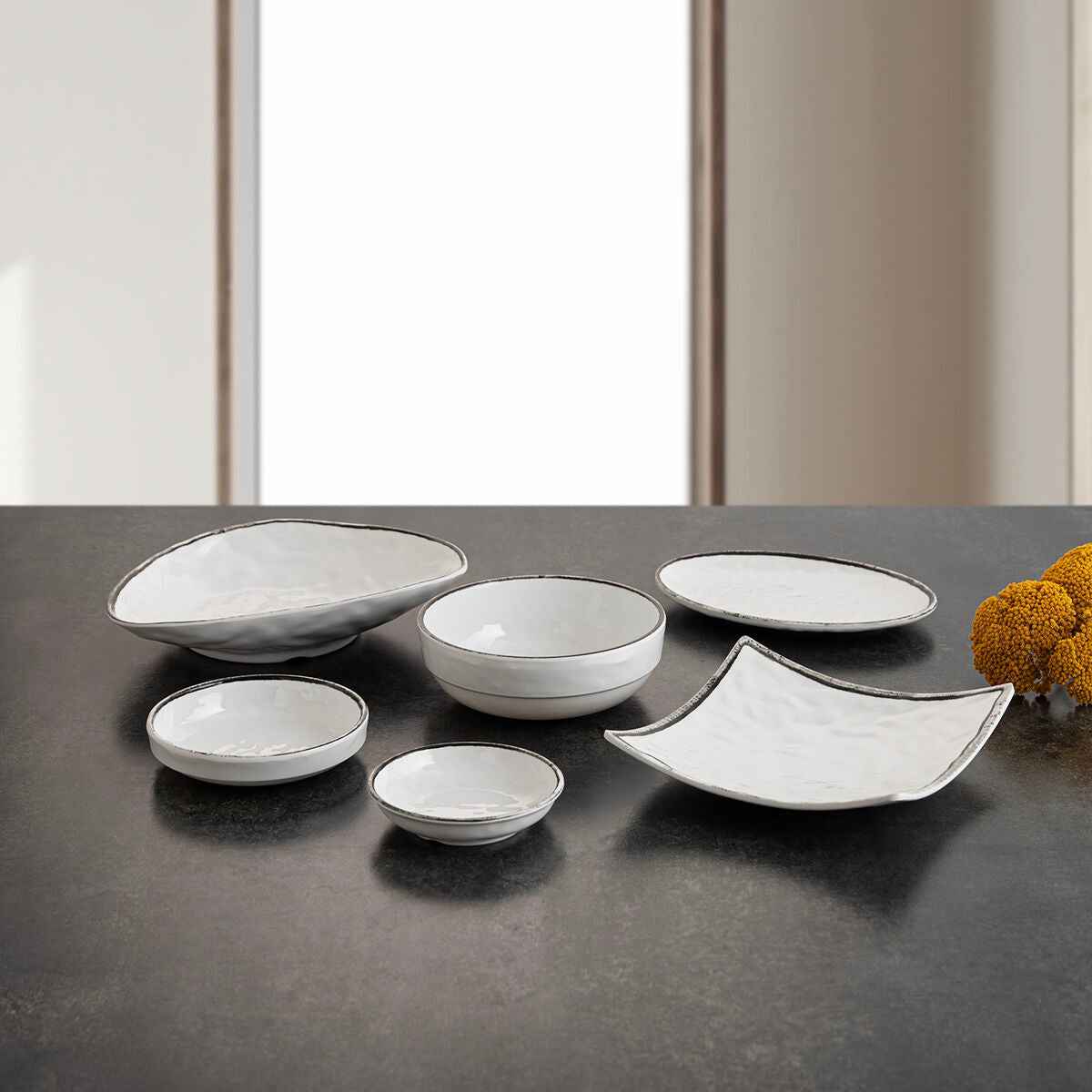 Flat Plate Quid Select Filo White Black Plastic 21,3 x 15 cm (12 Units)