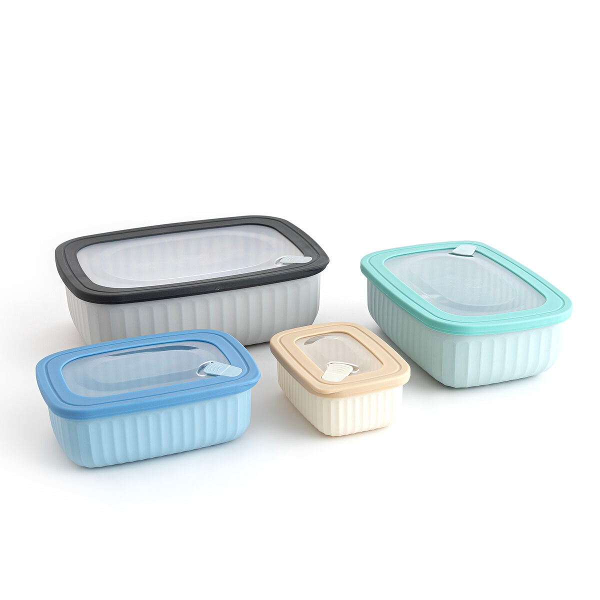 Set of lunch boxes Bidasoa Mia Multicolour Plastic BPA-free 380 ml 850 ml 1,6 L 2,85 L (4 Units)