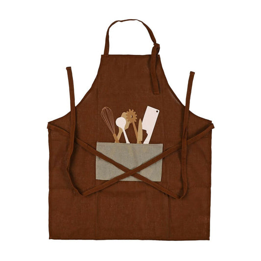 Apron Versa Cubiertos Brown Polyester Cotton Nylon (80 x 70 cm)