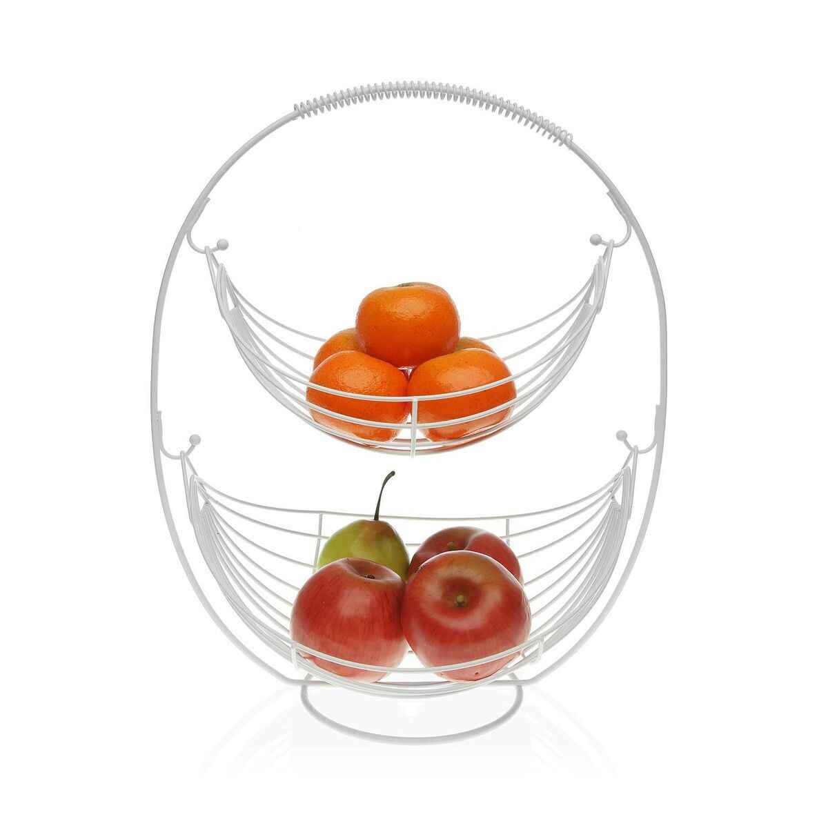 Fruit Bowl Versa White Metal (27 x 45,5 x 36 cm)