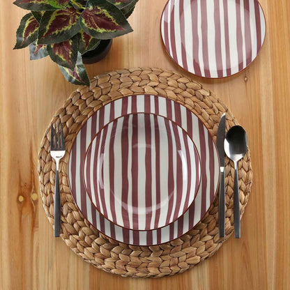 Dinnerware Set Versa Venecia 18 Pieces Brown Porcelain