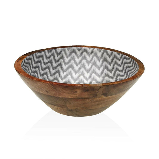 Salad Bowl Versa Chevron Bamboo Porcelain Mango wood 30 x 10 x 30 cm Versa