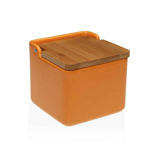 Salt Shaker with Lid Versa Orange Ceramic 12,2 x 11,5 x 12,2 cm