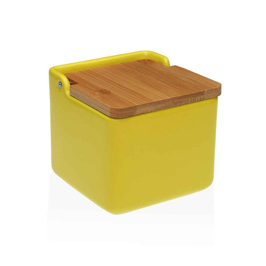 Salt Shaker with Lid Versa Yellow Ceramic 12,2 x 11,5 x 12,2 cm