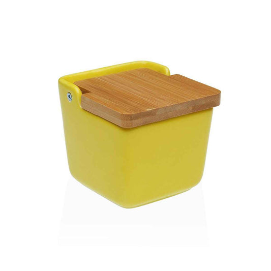 Salt Shaker with Lid Versa Yellow Ceramic 8,8 x 8,5 x 8,8 cm