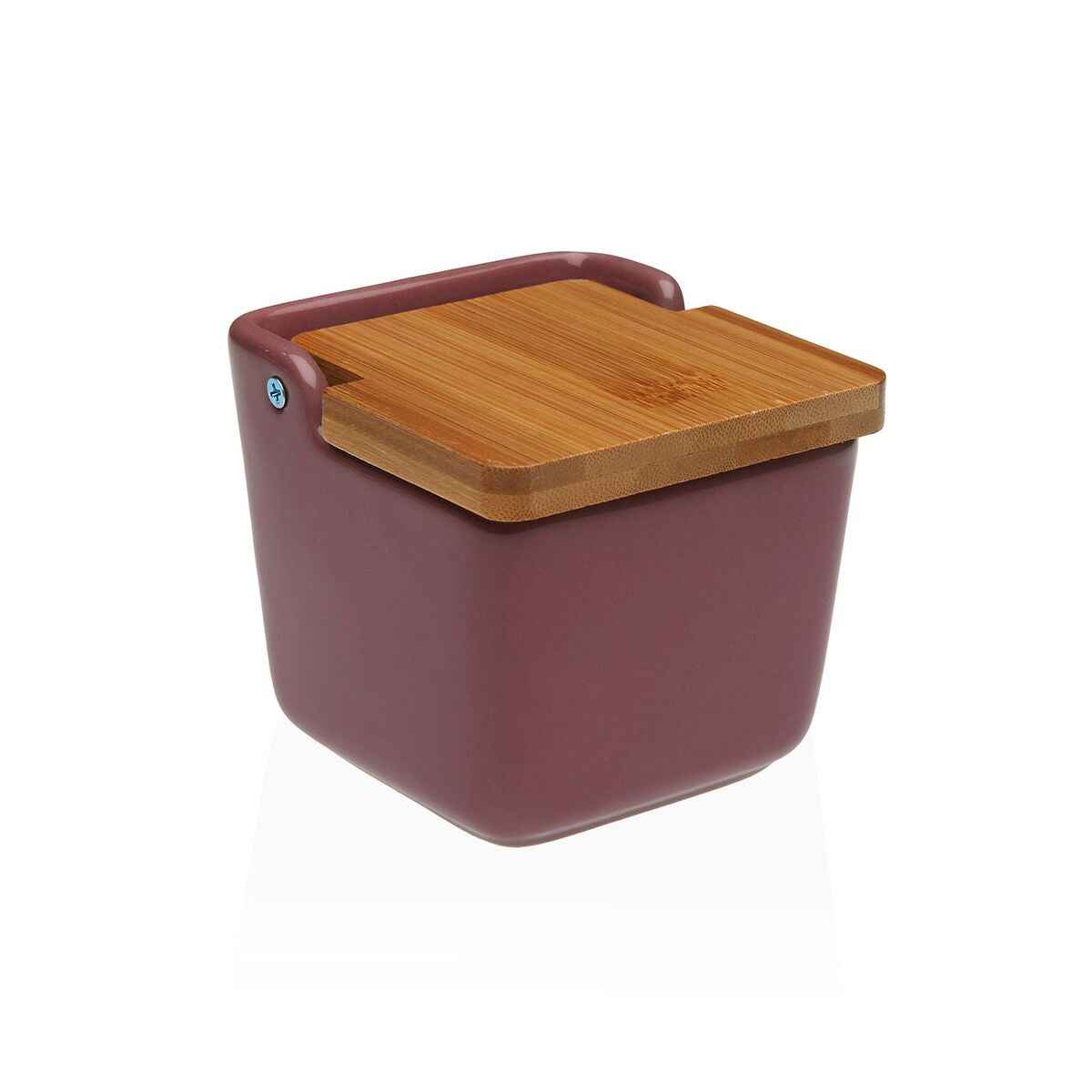 Salt Shaker with Lid Versa BURGUNDY Ceramic 8,8 x 8,5 x 8,8 cm