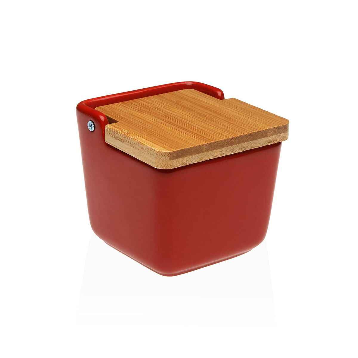 Salt Shaker with Lid Versa Red Ceramic 8,8 x 8,5 x 8,8 cm