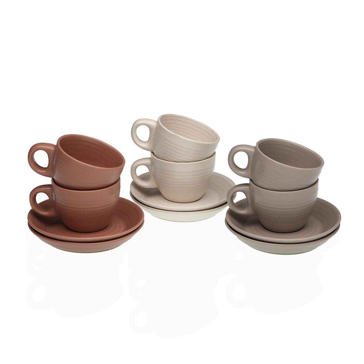 Set of Mugs with Saucers Versa Awa Stoneware