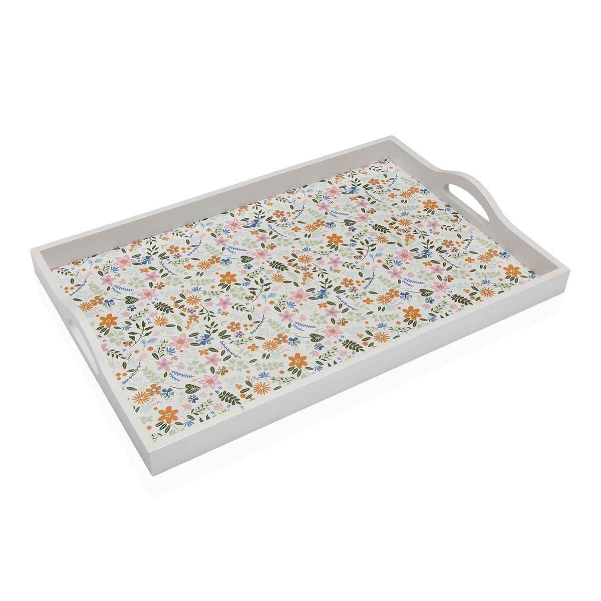 Tray Versa MDF Wood 30 x 5 x 45 cm Flowers