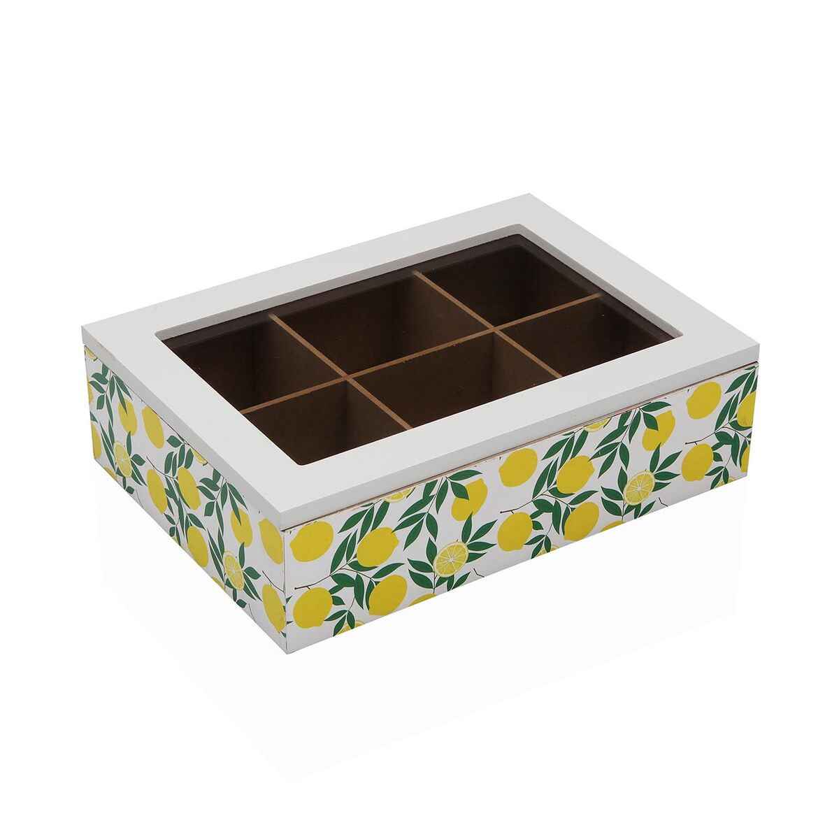 Box for Infusions Versa Wood 17 x 7 x 24 cm Lemon