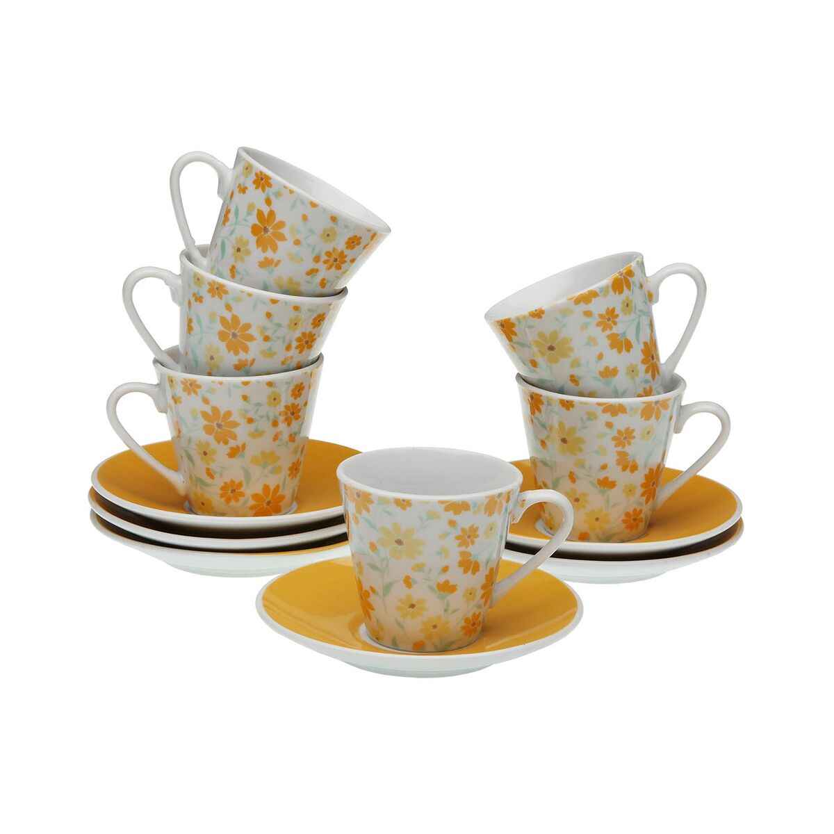 Set of Mugs with Saucers Versa Clivia Porcelain