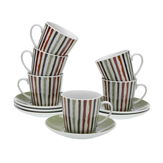 Set of Mugs with Saucers Versa Ligne Porcelain