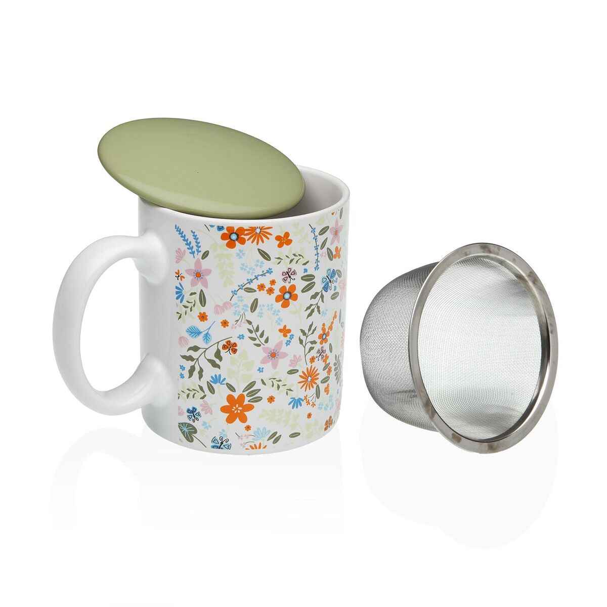 Cup with Tea Filter Versa Flowers