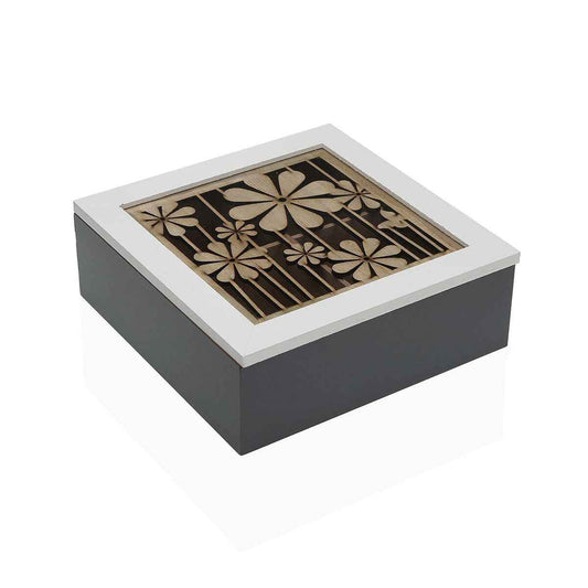 Box for Infusions Versa MDF Wood 20 x 7 x 20 cm Flowers