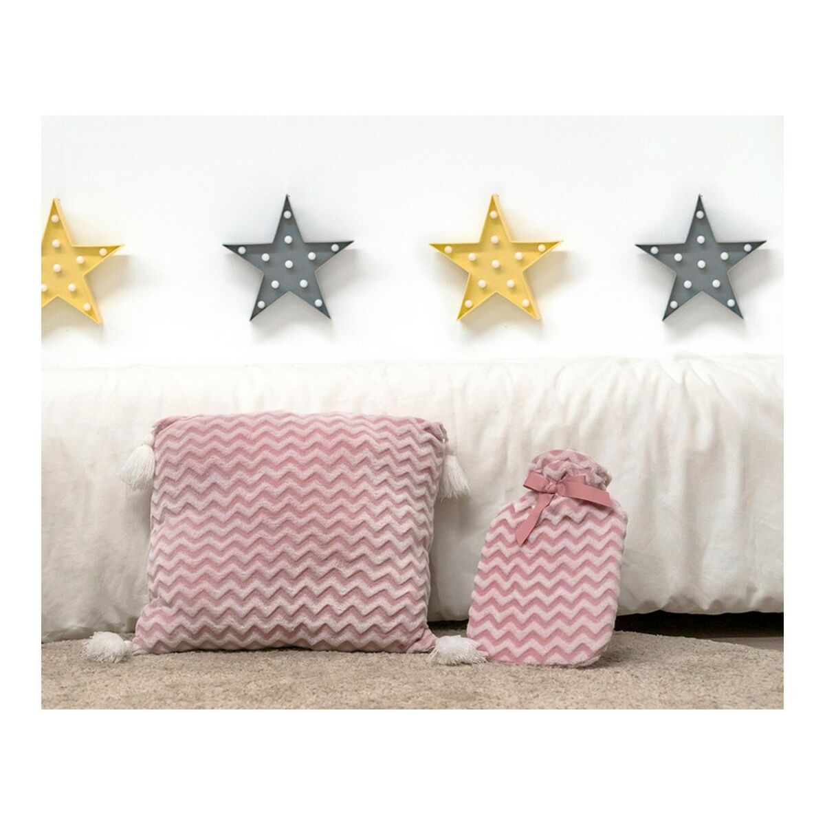 Hot Water Bottle Cushion Hot Water Bottle Pink (2 Units) (2 pcs) BigBuy Home