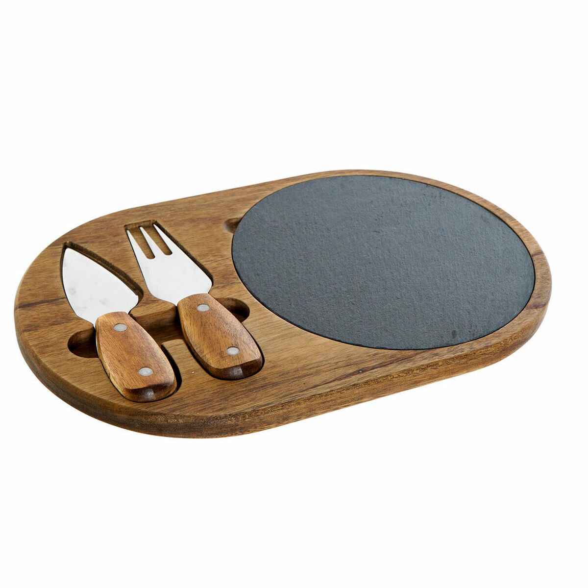 Cutting board DKD Home Decor Stainless steel Board Acacia (32 x 20 x 1.5 cm) (4 x 15 x 1,5 cm) (3 pcs)