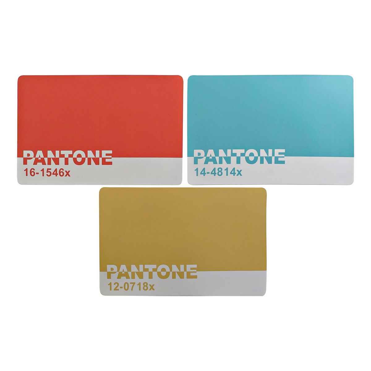 Place mat DKD Home Decor Pantone Blue Red Golden Rubber 43,5 x 28,5 x 0,5 cm 3 Pieces