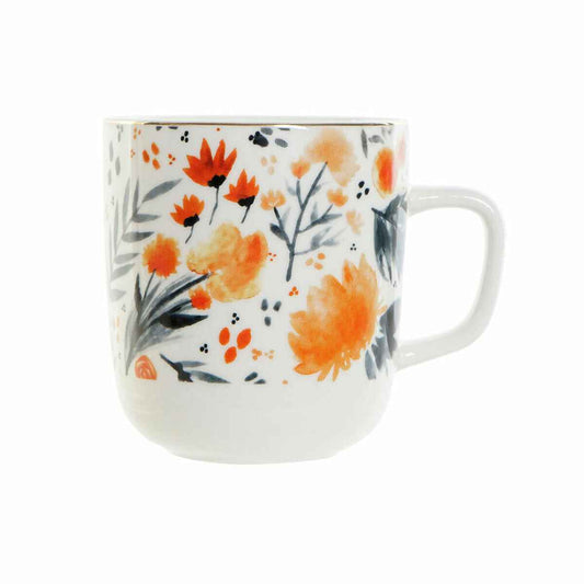 Cup DKD Home Decor Porcelain Blue Orange (380 ml) (12 x 8,5 x 9,5 cm)