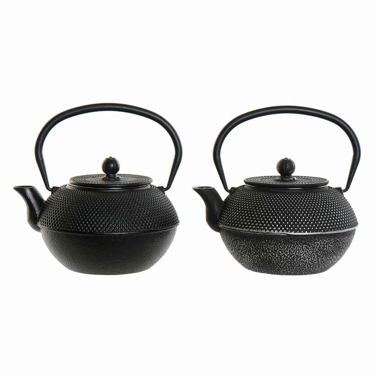 Teapot DKD Home Decor Black Silver Iron (18.5 x 16 x 17 cm) (2 pcs) (1200 ml)