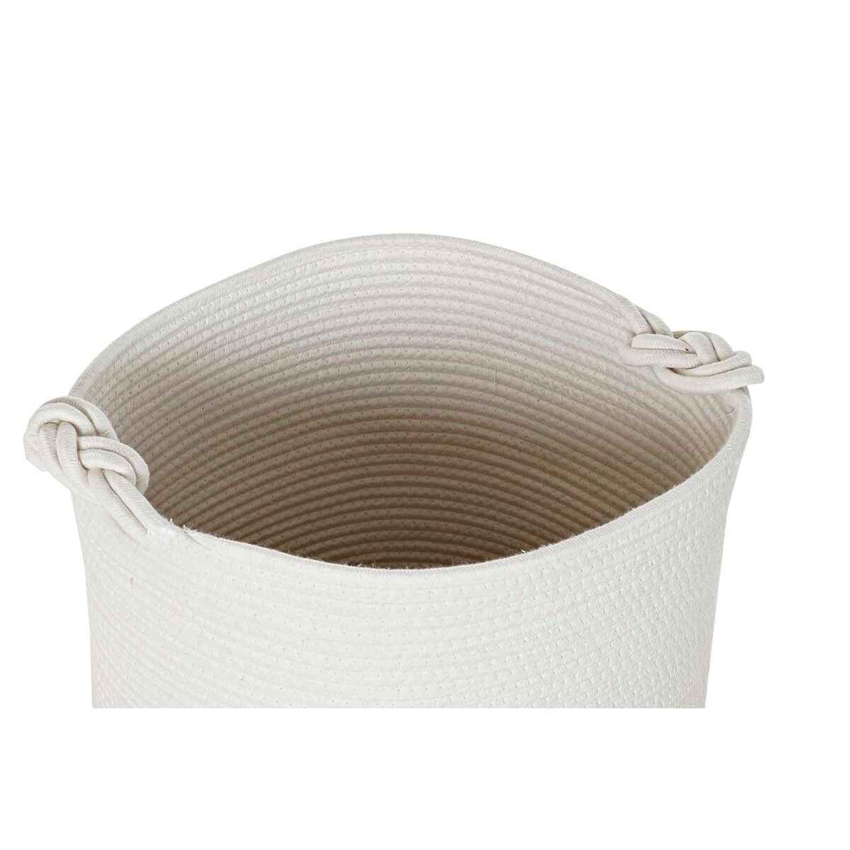 Basket set DKD Home Decor White Cotton Jute (45 x 45 x 54 cm) (6 Pieces)