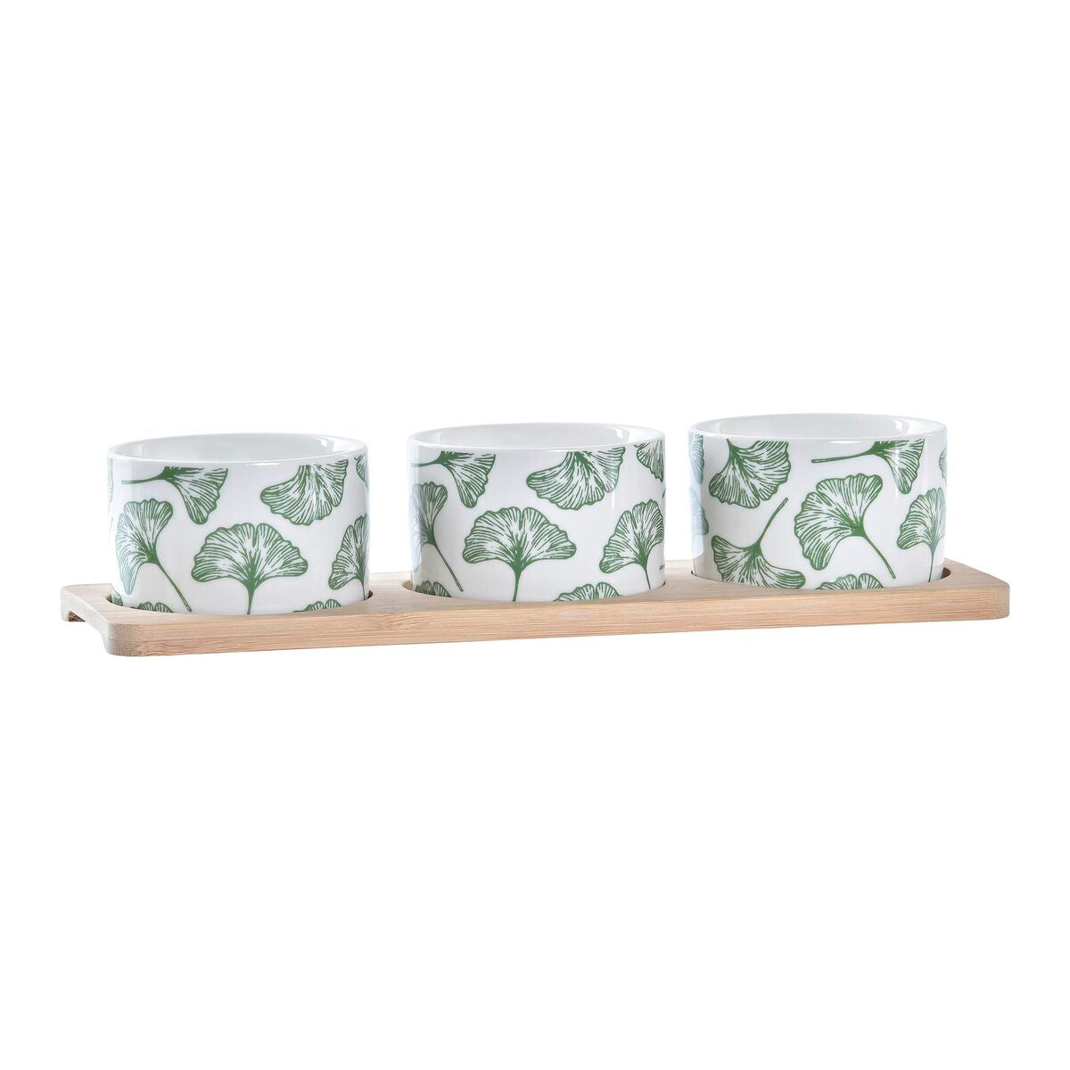 Appetizer Set DKD Home Decor Bamboo Stoneware Sheets 3 Pieces 4 Pieces 28 x 9,7 x 1,5 cm