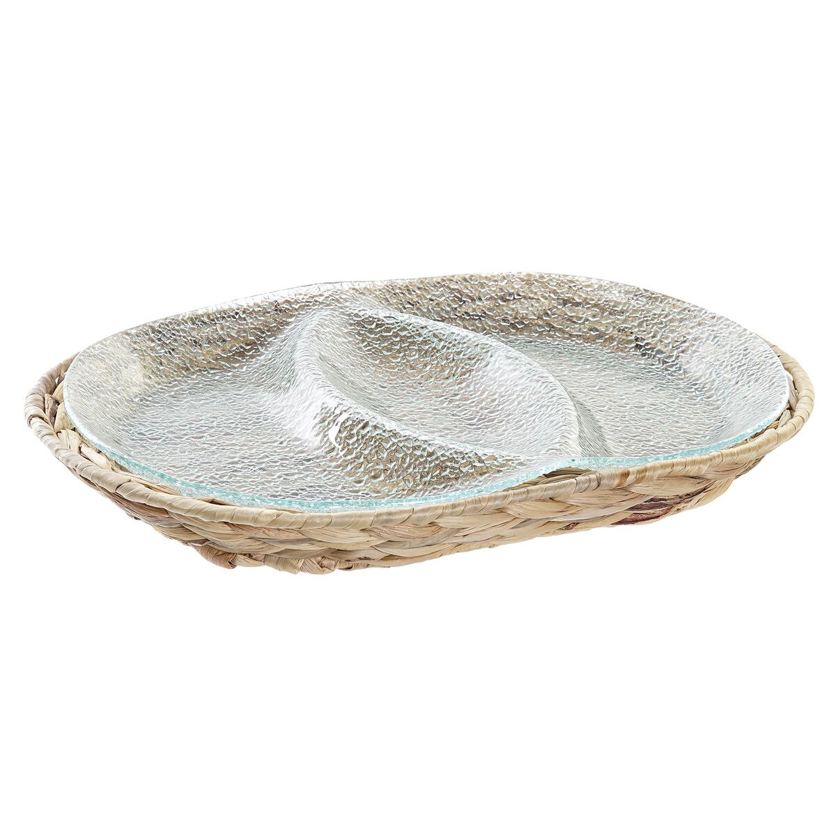 Snack tray DKD Home Decor 38 x 25 x 4 cm Crystal Natural Transparent