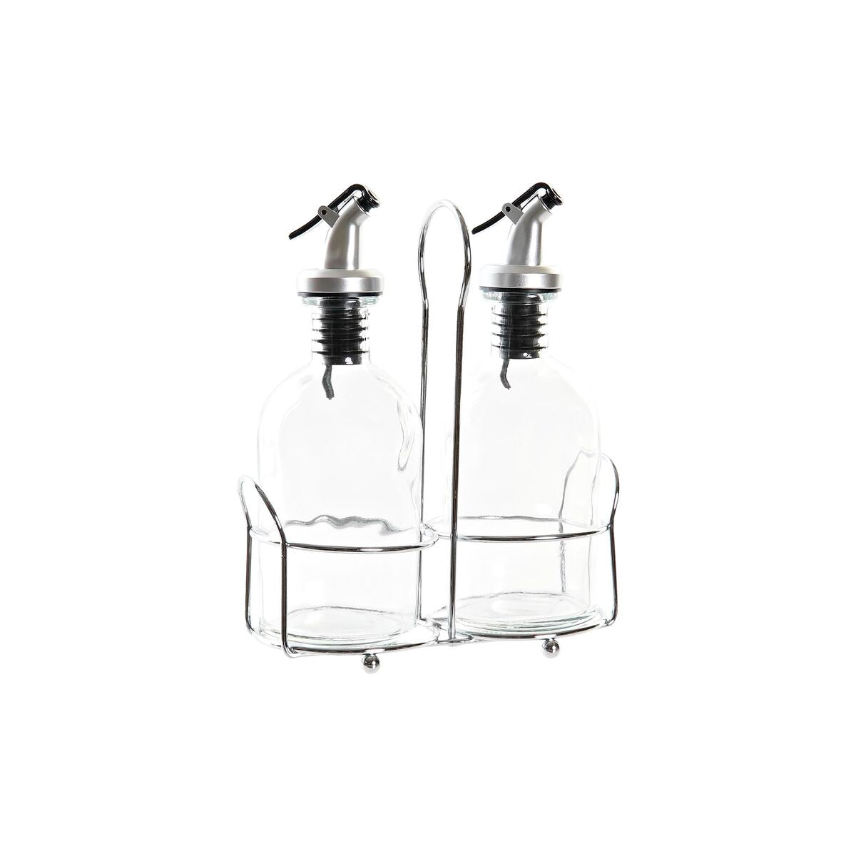 Cruet DKD Home Decor Vinegar server Transparent Metal Crystal (2 Units) (2 pcs)