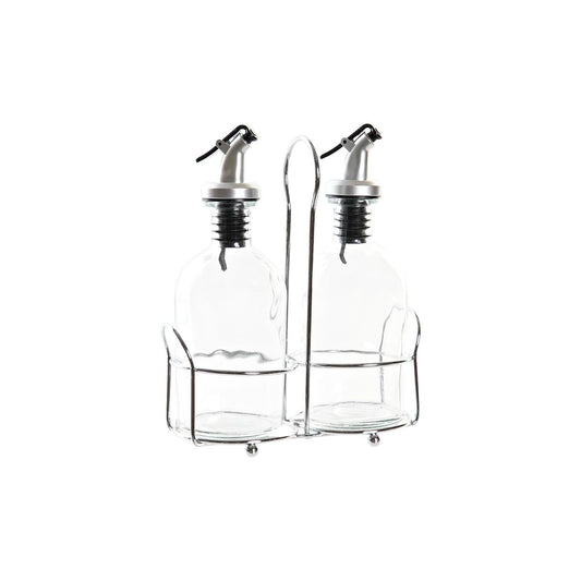 Cruet DKD Home Decor Vinegar server Transparent Metal Crystal (2 Units) (2 pcs)