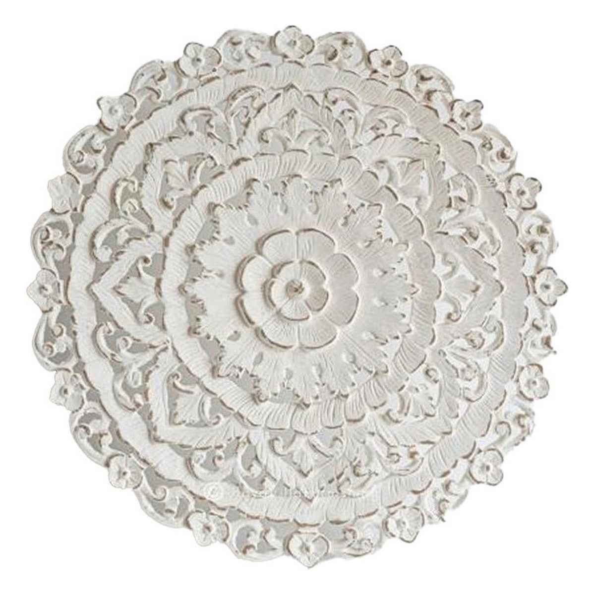 Wall Decoration DKD Home Decor White Mandala MDF Wood (90 x 2 x 90 cm)