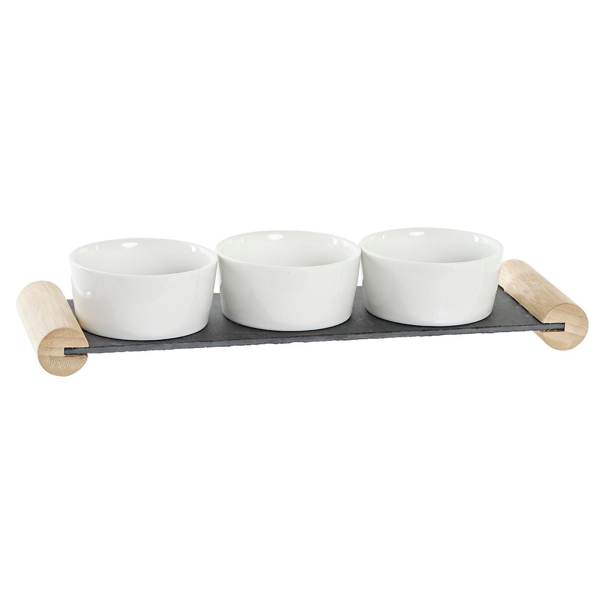 Snack tray DKD Home Decor White Black Stoneware Board 33 x 10 x 5,8 cm