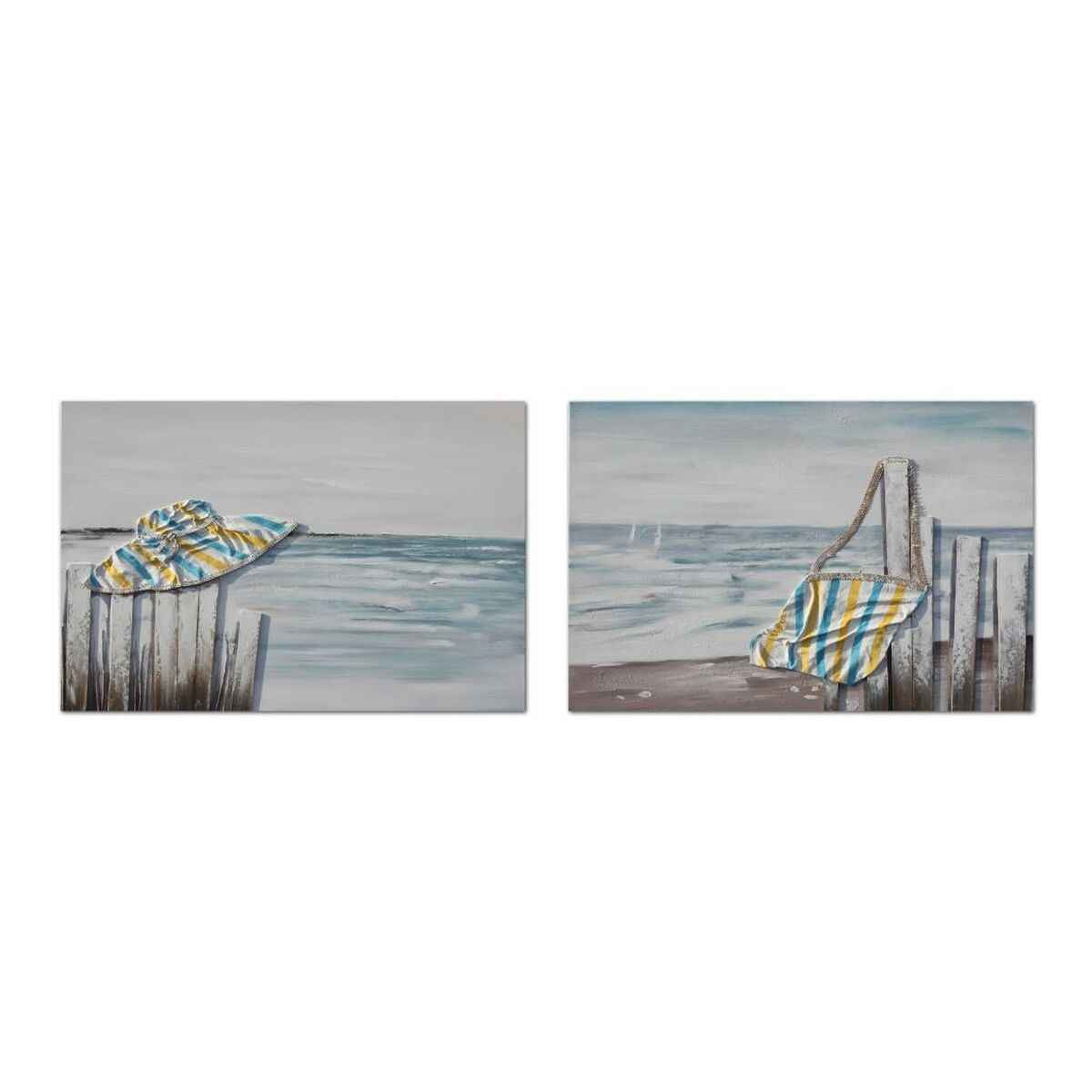 Painting DKD Home Decor Beach Mediterranean (90 x 2,5 x 60 cm) (2 Units)