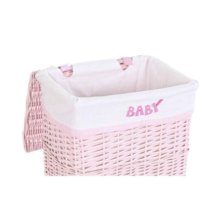 Set of Baskets DKD Home Decor Pink Polyester Children's wicker (44 x 34 x 56 cm)