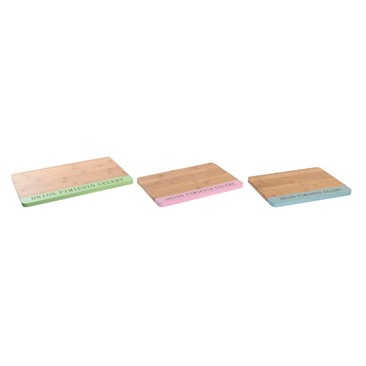 Cutting board DKD Home Decor Blue Green Pink Bamboo 33,5 x 22,4 x 1,2 cm