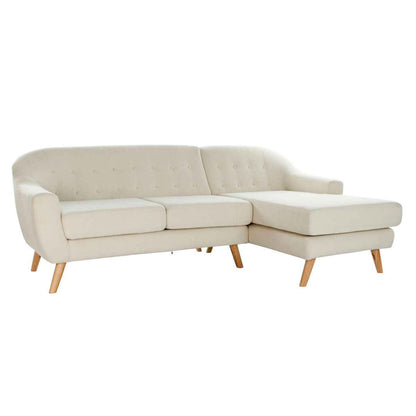 Chaise Longue Sofa DKD Home Decor Cream Rubber wood 226 x 144 x 84 cm